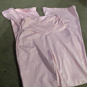 Pink flare leggings